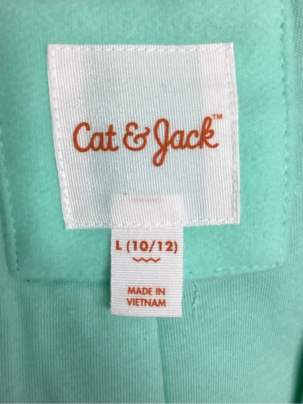 Cat & Jack Mint Green Hooded Pea Coat with Faux Fur Trim L 10/12